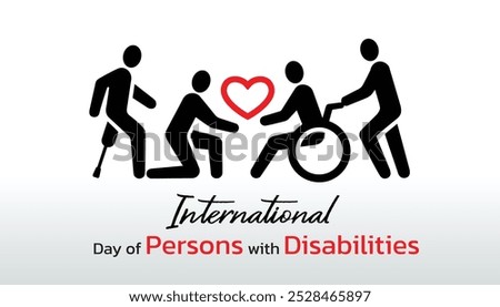 Persons with disabilities concept with people icon character that is symbol to understand, aware and support for persons with disabilities. International day on 3 December. Flat vector illustration.