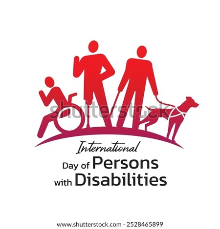 Persons with disabilities concept with people icon character that is symbol to understand, aware and support for persons with disabilities. International day on 3 December. Flat vector illustration.