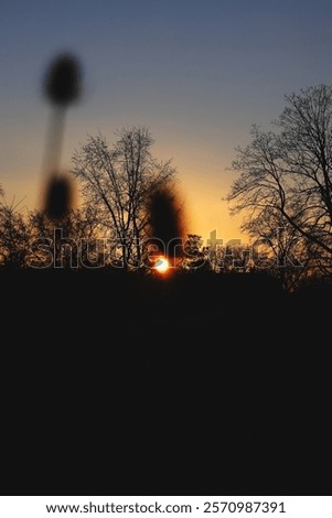 Similar – Image, Stock Photo The last rays of light come through the cloud cover. The vast land is already shrouded in darkness.