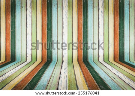 Wood color wall and floor textured for background