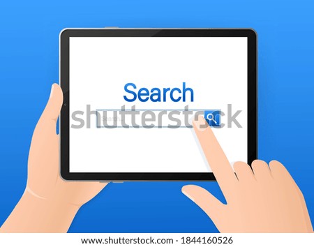 Tablet search icon. Web template for concept design. Web search concept. Digital technology. Business design.	
