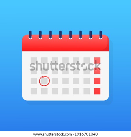 Flat style simple calendar. Holiday vector illustration. Vector background. Table schedule grid. Outline symbol.