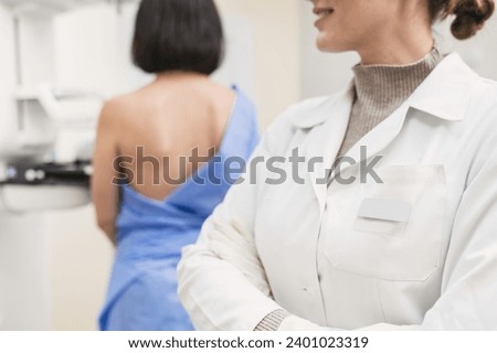 Similar – Foto Bild Unbekannter Radiologe und Patient am Tomographiegerät in der Klinik