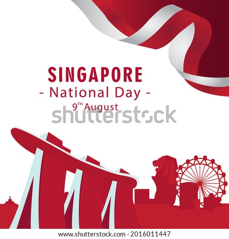Singapore Independence Day Illustration Vector. Singapore flag. Singapore National Day concept on 9 August.