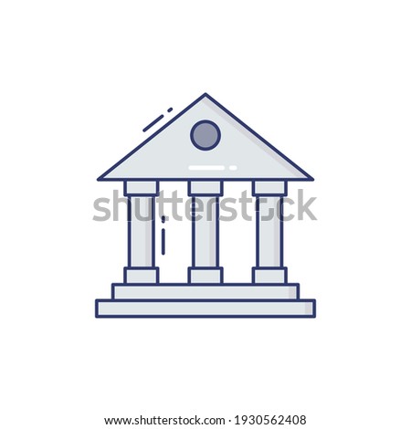 Bank Line Icon Isolated On White Background