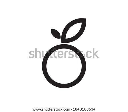 orange fruits icon vector, simple and modern line icon style.