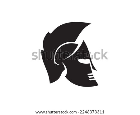 spartan warrior helmet icon vector