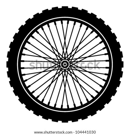 Vector Bike Wheel Black Silhouette - 104441030 : Shutterstock