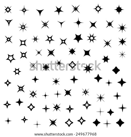 vector sparkles black symbols