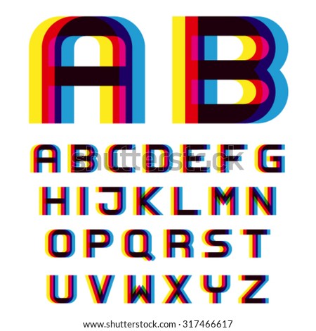 EPS10 vector distortion blur font alphabet letters