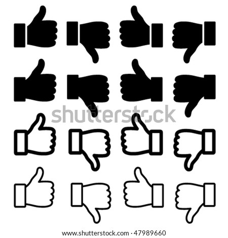 vector thumbs up set