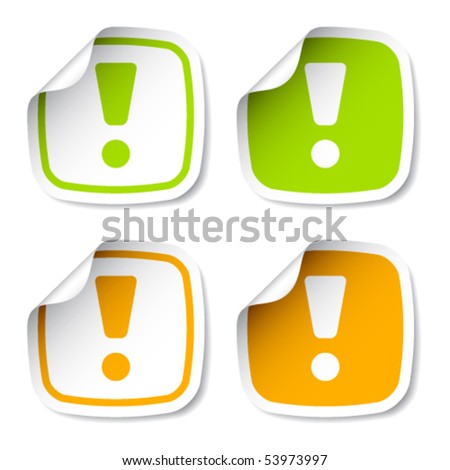 vector exclamation mark stickers