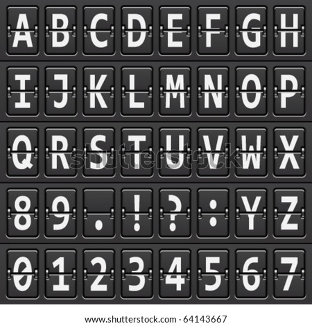 vector alphabet of black mechanical panel