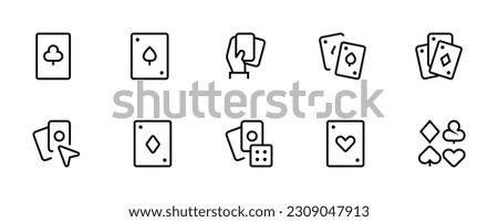 play card icon, vector set design with Editable Stroke. Line, Solid, Flat Line, thin style and Suitable for Web Page, Mobile App, UI, UX design.