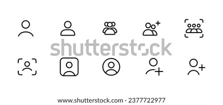 User icon. profile login or access authentication icon set. People, account symbol. Leader and workers. Team logo. Vector illustration image. flat editable icon. Can use for apps, web design, ui, ux 