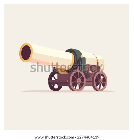 Ramadan Cannon in illustration style, isolated on white background