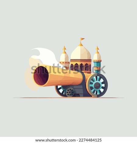 Ramadan Cannon in islamic design, illustration background