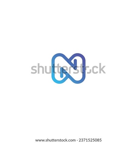 Modern abstract letter N logo design. Minimal N icon