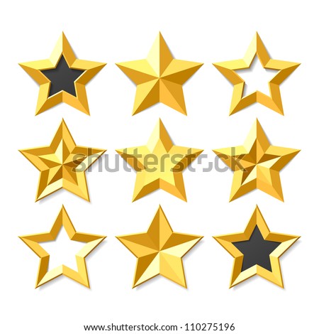 Gold Stars Set. Vector. - 110275196 : Shutterstock