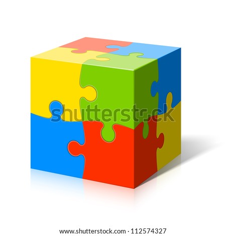 Puzzle cube. Vector.