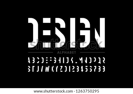 Modern font design, alphabet letters and numbers vector illustration Сток-фото © 
