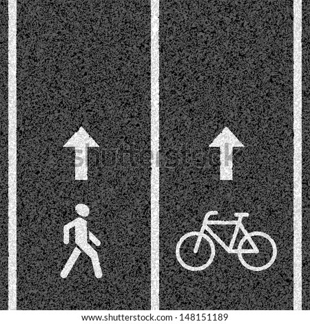 Similar – Image, Stock Photo Bike lane marks and pedestrian crossing