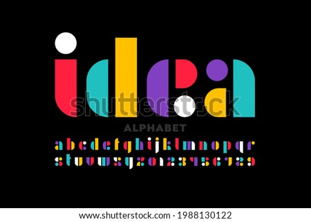 Clean and simple modern style lowercase font design, alphabet letters and numbers vector illustration