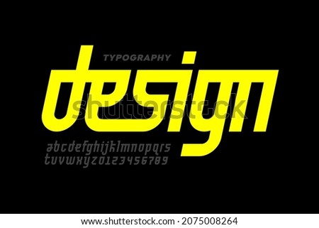 Modern font design, alphabet letters and numbers vector illustration