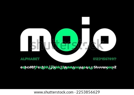 Linked letters font design, alphabet and numbers vector illustration