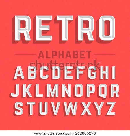 Retro style alphabet vector illustration