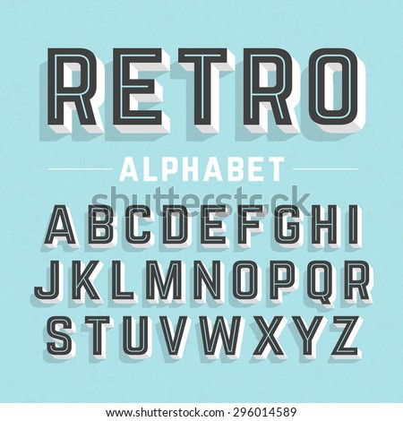 Retro style alphabet vector illustration