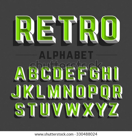 Retro style alphabet vector illustration
