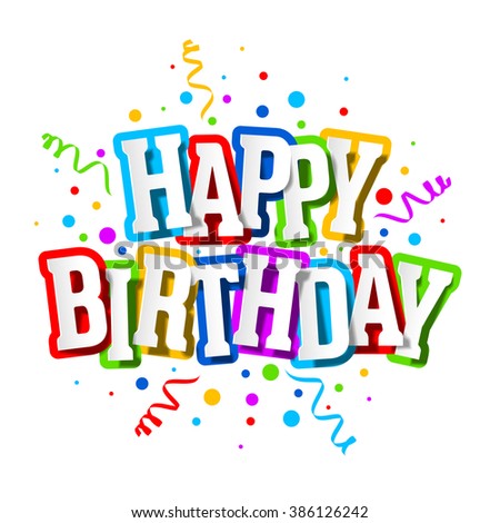 Happy Birthday Greeting Card. Vector. - 386126242 : Shutterstock