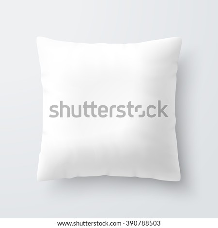 Blank white square pillow / cushion vector illustration