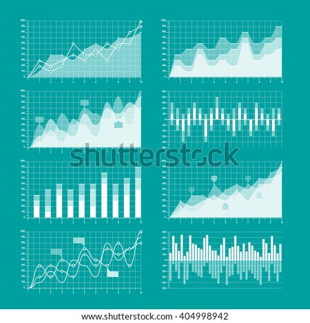 Business charts and graphs infographic elements vector illustration
