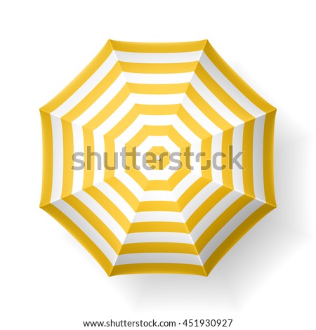 Beach umbrella, top view. Vector illustration.