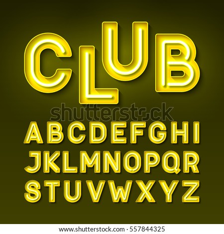 Image, Stock Photo old yellow illuminated letters POST on a house wall / post office