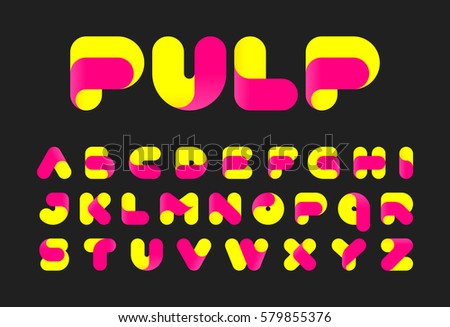 Twisted pulp font vector illustration