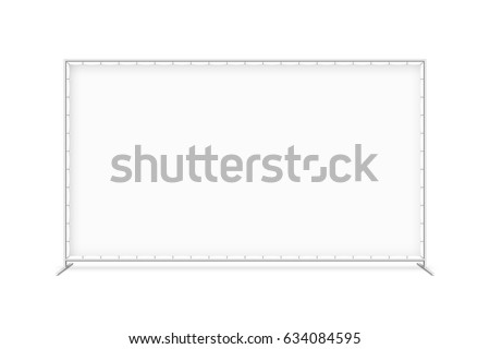 Billet press wall with blank banner, mobile trade show booth vector illustration