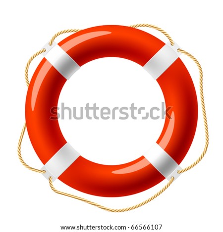 Red life buoy. Vector.
