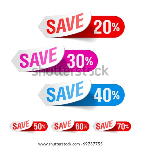 Discount labels. Vector.