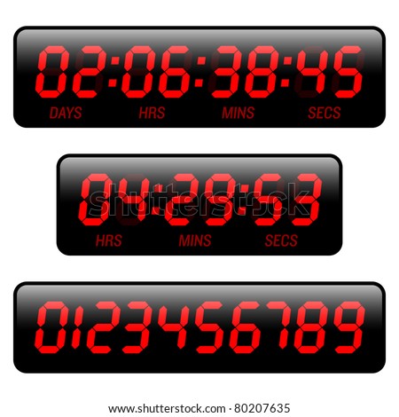 Countdown timer. Vector.