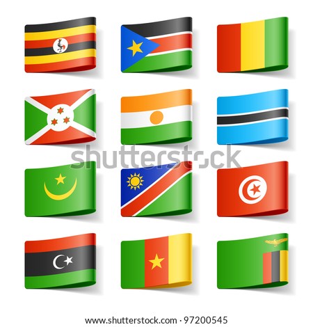 World flags. Africa. Vector.