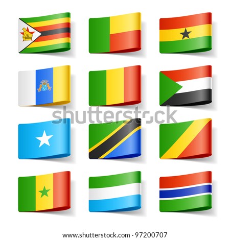 World flags. Africa. Vector.