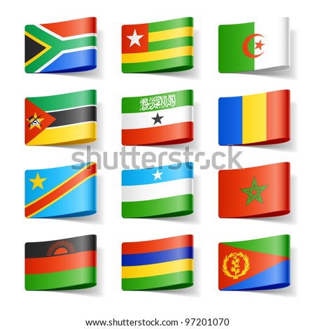 World flags. Africa. Vector.