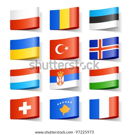 World flags. Europe. Vector.