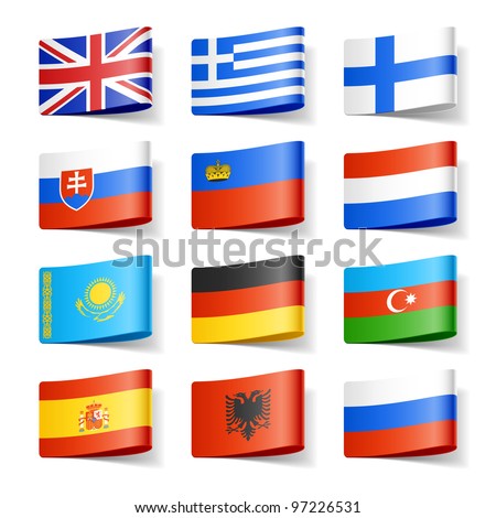 World flags. Europe. Vector.