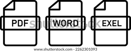 PDF, Word, Exel document file icon