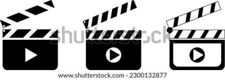 Film maker clapper board icon. Flat design style on white background. Eps 10