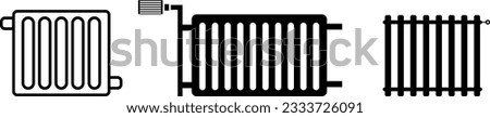 Radiator Icons collection, Heat Exchanger Pipe Tube Cooling Water Coolant Device ilustration